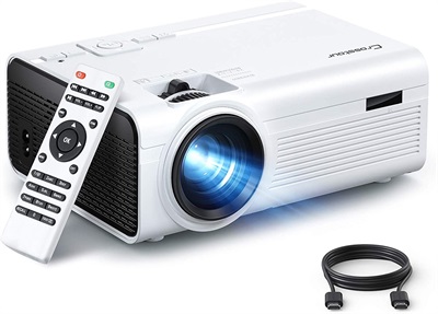 Crosstour Projector, Mini LED Video Projector 1080P Supported