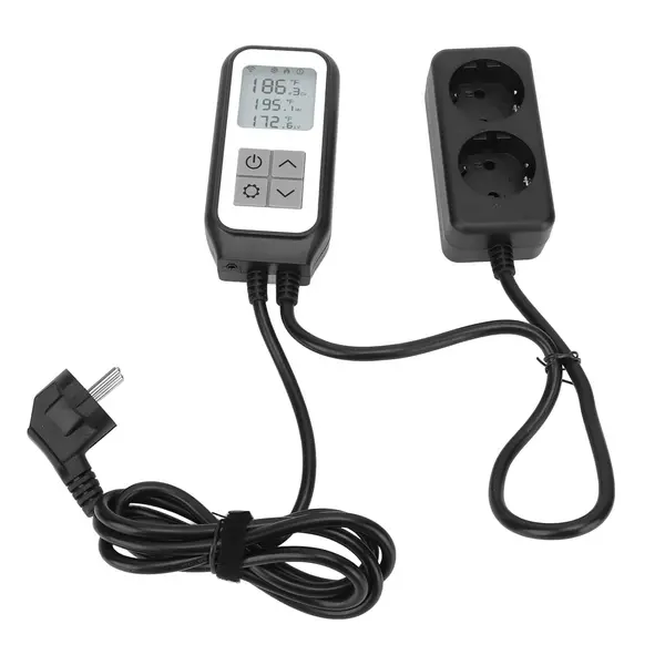 Diivoo Digital Temperature Controller Thermostat Socket 2 Position Temperature Control Timer for Aquariums and Greenhouses EOP20 EU Plug
