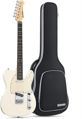 Donner Electric Guitar TELE Electric Guitar DTC-100 Solid Body TC Style 39 Inch with Bag, Strap, Cable 