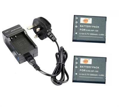 Replacement NP-120 Battery and Charger For Casio Exilim