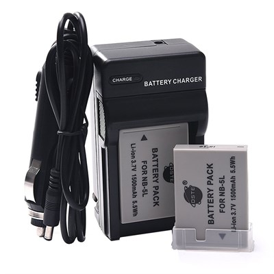 Pack of 2 Replacement NB-5L Battery + Charger For Canon PowerShot