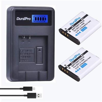 DuraPro 2Pcs LI-90B,LI-92B Battery + LCD USB Charger