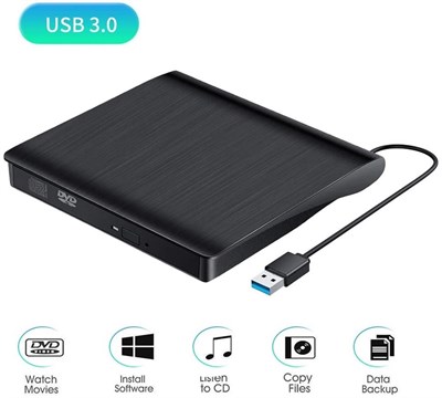 USB 3.0 External Portable DVD-ROM / CD-RW Combo drive Burner