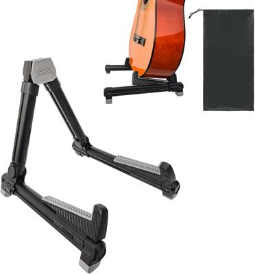 EASTROCK Folding Guitar Stand Portable Tripod A Frame for Acoustic Electric Guitars, Bass, Violin, Ukulele, Banjo ( Black)