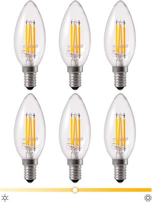EDISHINE E14 LED Candle Bulbs, C35 Light Bulb Dimmable 6 Pack