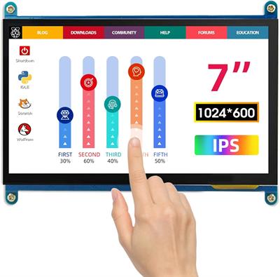 ELECROW 7 Inch IPS LCD Monitor Touch Screen for Raspberry Pi 1024x600