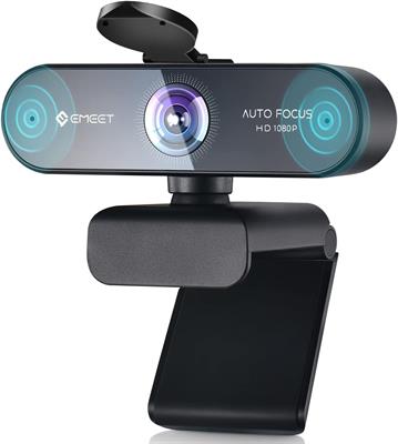 EMEET HD Webcam 1080P USB Webcam with Privacy Cover & 2 Noise-Canceling Mics, Fast AutoFocus, Nova 96°FOV Wide Angle Webcam, Plug & Play Camera for Computer for Zoom/Skype, Meeting/Online Classes