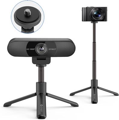 EMEET TD303 Tripod for EMEET Webcam, Retractable Tripods 14.5 cm - 31.8 cm, with 1/4 Inch Screw, for Webcam, Camera, GoPro