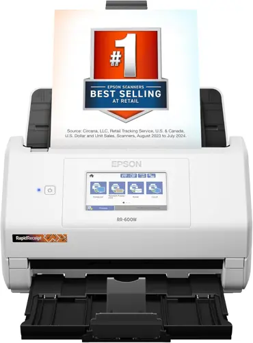 Epson RapidReceipt RR-600W Wireless Desktop Color 2-Sided Receipt & Document Scanner with ScanSmart AI PRO