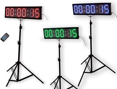 EU Display 4" 6 Digits RGB LED Race Timing Clock for Running Events Countdown/up Stopwatch App Suppo