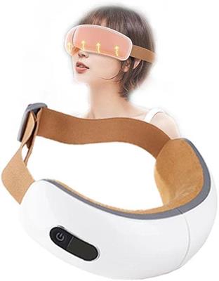 Eye Massager Rechargeable 6-in-1 with Heat, Bluetooth, Music, Voice, Sleep and 3D Massage for Reduced Eye Strain Dark Circles Dry Eyes, 4 Modes for Total Comfort