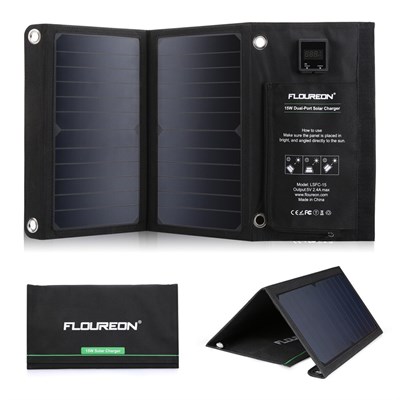FLOUREON Solar Panel Charger 15W Foldable