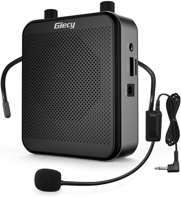 Giecy Voice amplifier portable with microphone Bluetooth headset 30W Rechargeable 2800mah battery PA System 