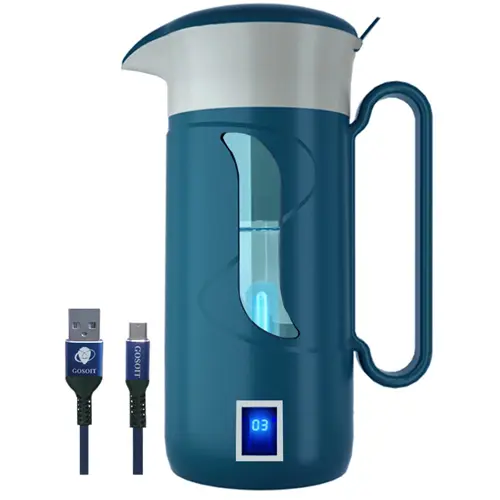 GOSOIT UV Water Filter Pitcher Purifier Water Purification Jug Dispenser Removes Chlorine Various Germs 1500ML