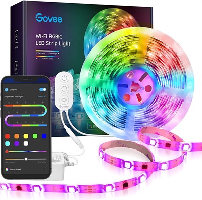 Govee 16.4ft RGBIC LED Strip Lights, WiFi Color Changing LED Lights Segmented Control