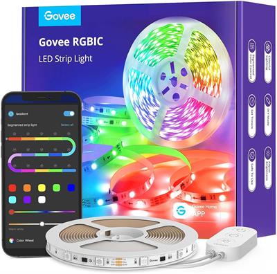 Govee LED Strip Lights RGBIC 16.4ft Bluetooth Color Changing LED Lights with Segmented App Control, Smart LED Strip Color Picking, Music Sync LED Lights