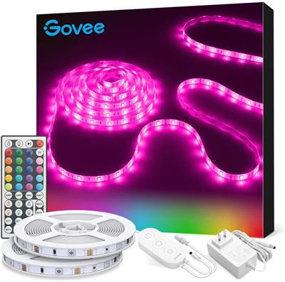 Govee RGB LED Strip Light with Remote Control, 20 Colors and Color Changing LED Lights (2x16.4FT)