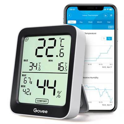 Govee Smart Room Thermometer Hygrometer Bluetooth Digital Indoor Humidity Meter