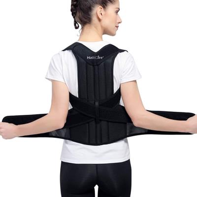 HailiCare Posture Corrector for Men and Women, Upper Back Brace for Clavicle Support, Adjustable Back Straightener Correction for Spinal, Neck, Shoulder & Full Back Pain Relief - M (Waist 29"-35")