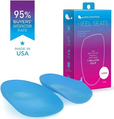 Heel That Pain Plantar Fasciitis Insoles | Heel Seats Foot Orthotic Inserts, Heel Cups| Patented, Clinically Proven, 100% Guaranteed | Blue, X-Large (Men's 13-15)