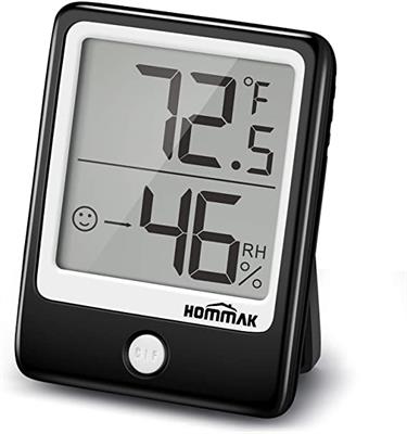 Hommak Room Thermometer Hygrometer, 2-inch Easy Reading Large Display Palm-sized Humidity Meter