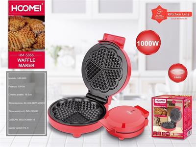 Hoomei Waffle maker 1000W Non-stick coating plate, temperature control