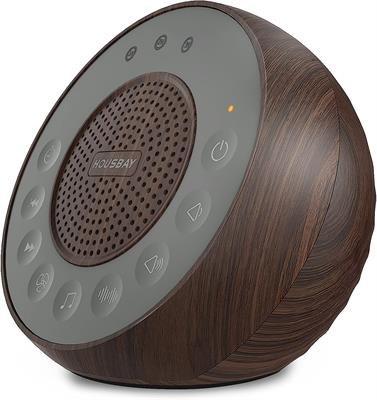 Housbay White Noise Machine with 31 High Fidelity Soothing Sounds, 5W High Power Loud Enough Speaker, Easy Volume Control, Sleep Timer, Sound Machine for Baby, Kids, Adults, Light Sleeper -Wood Grain