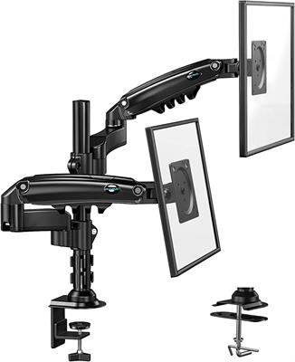 HUANUO Dual Monitor Stand for 13 to 32 Inch Screens, Height Adjustable Dual Monitor Arm Desk Mount