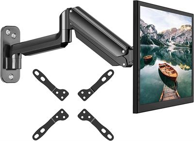 HUANUO Monitor Wall Mount Bracket Articulating Adjustable Gas Spring Single Monitor Stand with VESA Extension Kit for 17 to 32 Inch LCD Computer Screens