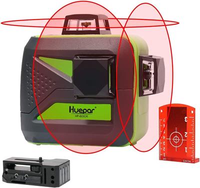 Huepar 3D Self-Leveling Laser Level 3x360 Red Cross Line Three-Plane Leveling and Alignment Line Laser Level Tool 