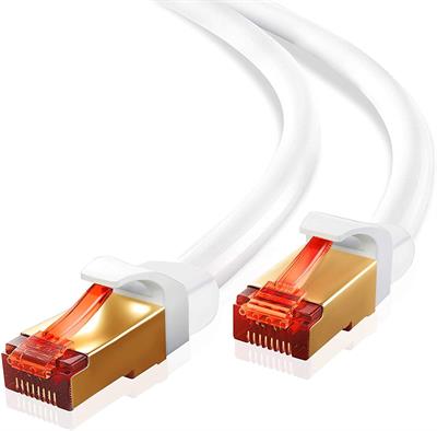 IBRA CAT7 Ethernet Gigabit Lan network cable (RJ45) 10/100/1000Mbit/s  Patch cable  UTP  compatible with CAT.5/6  Switch/Router/Modem/Patch panel/Access Point/patch fields  White - 2m (2 Pack)