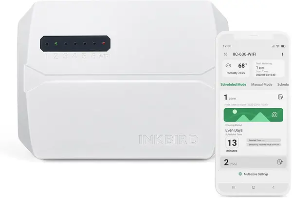 INKBIRD Sprinkler Controller 6 Zones Smart Irrigation Controller with Wi-Fi IIC-600-WIFI
