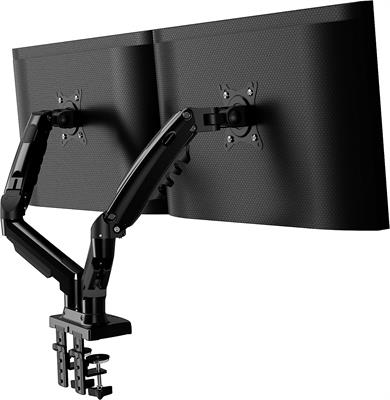 Invision Dual Monitor Stand for 19 to 32 Inches Height Adjustable Dual Arm with Tilt, Swivel and Turn, VESA 75 and 100 mm, Gas Spring, Load Capacity 2-9 kg (MX400)
