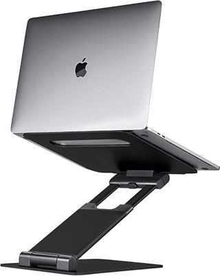 Ergonomic Laptop Stand For Desk, Adjustable Height Up To 20", Laptop Riser Fits All MacBook, Laptops 10 15 17 Inches, Pulpit Laptop Holder Desk Stand
