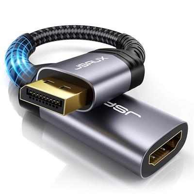 JSAUX (Male to Female) DP Display Port to HDMI Converter 1080P@60Hz Nylon Braided Aluminum Shell
