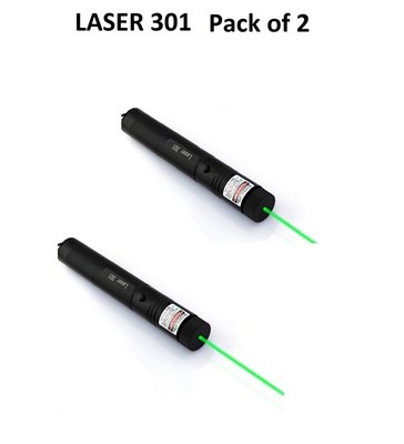 Laser 301 PACK OF 2 High Power 200mw Green Laser Pointer with Adjustable Focus