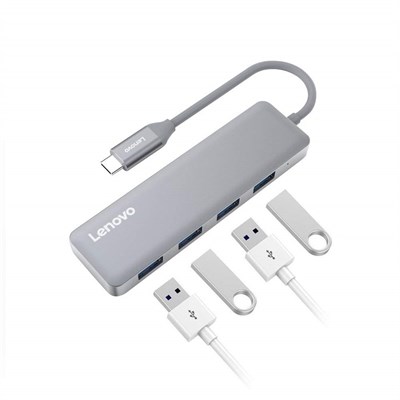 USB C Hub, Aluminum Type C Adapter with 3.0 USB 4 Ports