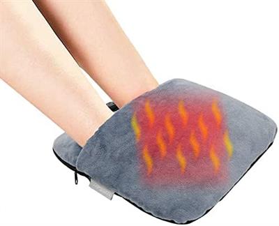 lomitech Electric Heated Foot Warmer with Massage Vibration and Heating Massager Soft Plush Micro Mink Fabric & USB Fast Heating Pad