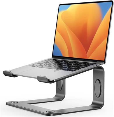 LORYERGO Laptop Stand, Ergonomic Laptop Riser Laptop Mount for Desk, Notebook Stand Compatible with All 10-15.6” Laptops, Space Grey