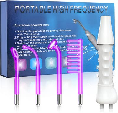 Meifuly High Frequency Wand Portable Machine, Portable Handheld High Frequency Wand Machine with 4 Different Tubes(Purple)