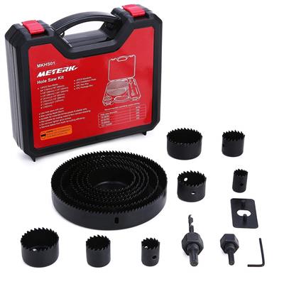 Meterk Hole Saw Kit, 17 Pcs 3/4"-6" Set, With Mandrel, Hexagon Wrench And Cork Mounting Plate, Pvc Board And Plastic Board Drilling