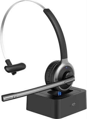 Mpow M5 Pro Bluetooth Headset Call Center Headphones 
