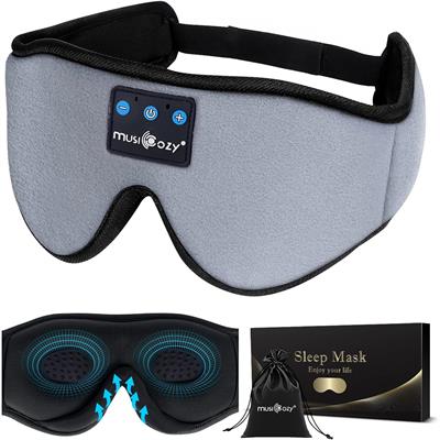 MUSICOZY Sleep Headphones Bluetooth Sleep Mask 3D Wireless Music Sleeping Headphones Headband Eye Mask Sleep Earbuds for Side Sleepers Mom Men Women with Speakers