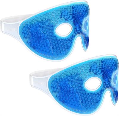 Navaris Set of 2 Gel Eye Masks - 2X Reusable Eye Masks for Hot/Cold Use - Blue