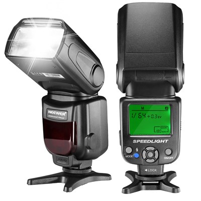 LCD Display Speedlite Flash For DSLR with Standard Hot Shoe