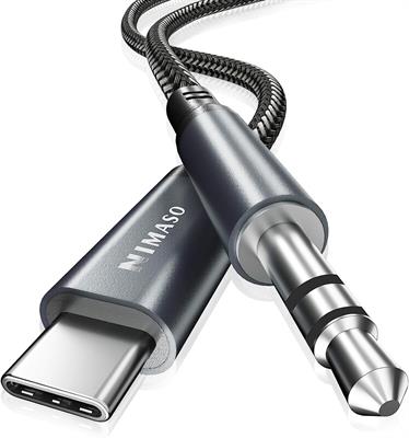 Nimaso USB C Jack Aux Cable Car Mobile Phone, USB C to 3.5 mm Jack Cable