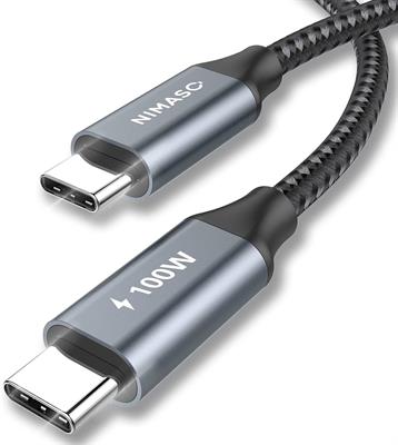 NIMASO USB C to USB C Cable 10ft 100W, Braided USB-C Cable, Type C Fast Charging Cable