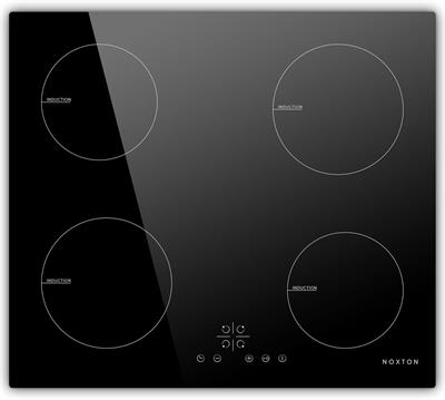 NOXTON Induction Hob Electric Table Cooktop with 4 Black Glass Cookers with Sensor Touch Controls [Energy Class A+]