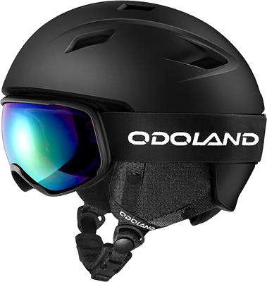 Odoland Snow Ski Helmet and Goggles Set, Sports Helmet and Protective Glasses (Small)