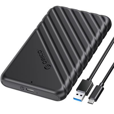 ORICO 2.5" USB C External Hard Drive Enclosure, SATA 3.0 to USB 3.1 Gen2 6Gbps Case for 2.5 Inch HDD/SSD Support Max 4TB with UASP Trim(25PW1C3),Black